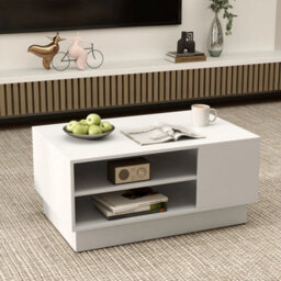 86Cm Long Rectangle Center Table Accent Table For Living Room White - thumbnail 4