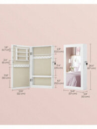 Songmics  Wall-Mounted Jewellery Cabinet, Mirror With Storage, Lockable Mirrored Cabinet, Jewellery Organiser With Mirror - thumbnail 5