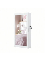 Songmics  Wall-Mounted Jewellery Cabinet, Mirror With Storage, Lockable Mirrored Cabinet, Jewellery Organiser With Mirror - thumbnail 6