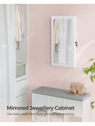 Songmics  Wall-Mounted Jewellery Cabinet, Mirror With Storage, Lockable Mirrored Cabinet, Jewellery Organiser With Mirror - thumbnail 1