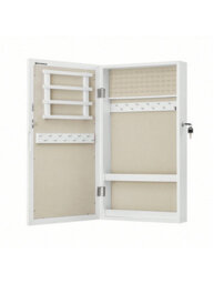 Songmics  Wall-Mounted Jewellery Cabinet, Mirror With Storage, Lockable Mirrored Cabinet, Jewellery Organiser With Mirror - thumbnail 8