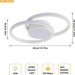 42W Modern Led Ceiling Light 4500K Round Ceiling Lamp For Bedroom Living Room - thumbnail 2