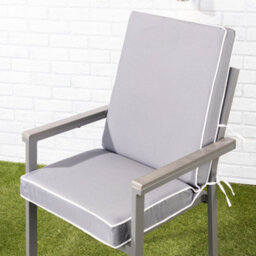 Alfresia Grey Outdoor Garden Dining Chair Cushion 57(H) X 45(W) X 40(D)Cm With Luxury Thick Foam Filling And Ties - thumbnail 2
