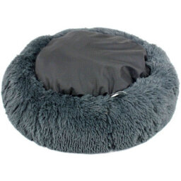 Actiaspet Dog Cat Bed Fluffy Donut Kitten Puppy Pet Cushion Calming Mattress M (Dark Grey) - thumbnail 4