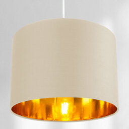 Happy Homewares Contemporary Cream Cotton 10 Table/pendant Lamp Shade With Shiny Copper Inner - thumbnail 7