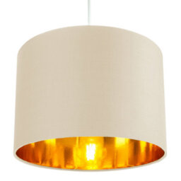 Happy Homewares Contemporary Cream Cotton 10 Table/pendant Lamp Shade With Shiny Copper Inner - thumbnail 6
