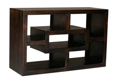 Buttercup Farm Yoga Straight Tv Unit - Mango Wood - L40 X W110 X H70 Cm - Dark Finish - image 1