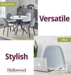 Hallowood Furniture Cullompton Light Grey Fabric Dining Chair With Black Legs X 4 - thumbnail 6
