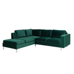 Orlando Velvet Living Room Corner Sofa Metal Legs Freestanding Upholstered Back 2355Cm 212Cm 85Cm Mustard Left - thumbnail 3