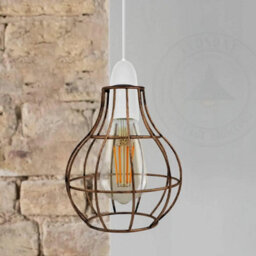 Metal Black Wire Cage Ceiling Light Shade Easy Fit Lamp Shade, Ceiling Hanging Indoor Pendant Light Lampshade (Black) - thumbnail 6
