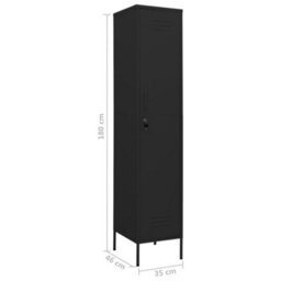 Vidaxl Locker Cabinet Black 35X46X180 Cm Steel - thumbnail 9