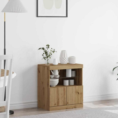 Berkfield Sideboard With Led Lights Artisan Oak 60X37X67 Cm - image 1