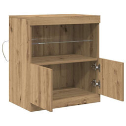 Berkfield Sideboard With Led Lights Artisan Oak 60X37X67 Cm - thumbnail 6