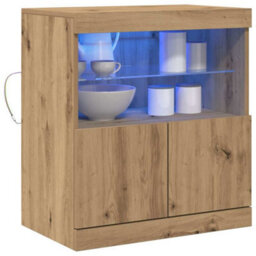 Berkfield Sideboard With Led Lights Artisan Oak 60X37X67 Cm - thumbnail 3