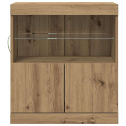 Berkfield Sideboard With Led Lights Artisan Oak 60X37X67 Cm - thumbnail 5
