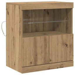 Berkfield Sideboard With Led Lights Artisan Oak 60X37X67 Cm - thumbnail 2