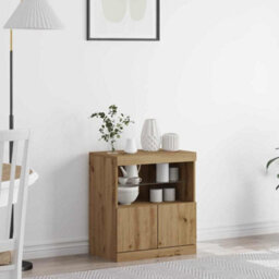 Berkfield Sideboard With Led Lights Artisan Oak 60X37X67 Cm