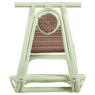 Wyld And Coco Kids Rattan Rocking Chair Light Green Boho Rustic - Lightweight, Handmade, No Assembly (W42 X D85 X H53Cm) - image 1