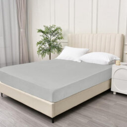 Ameha Silver Jersey Fitted Sheets King Size Extra Deep 30Cm Bed Sheets Anti Allergic Cotton Fitted Bedsheet 150 X 200 Cm - thumbnail 4