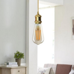 French Gold E27 Metal Lamp Holder, Vintage Edison Screw Light Bulb Socket For Pendant Ceiling Lights, 240V Uk - thumbnail 4