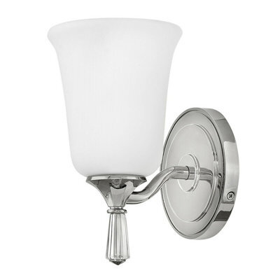 Elegant Ip44 Wall Light With Opaque Glass And Crystal Accents In Polished Chrome