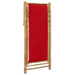 Walplus Deck Chair Bamboo For Garden, Backyard, Balcony And Canvas Red - thumbnail 6