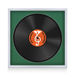 "16X16"" Silver Classic Vinyl Record Frame With Emerald Mount For 12 Inch Lp Disc - Ak Frames" - thumbnail 1