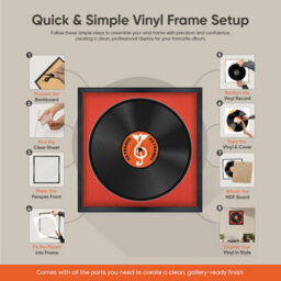 "16X16"" Silver Classic Vinyl Record Frame With Emerald Mount For 12 Inch Lp Disc - Ak Frames" - thumbnail 7