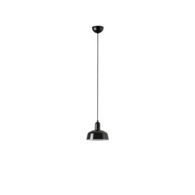Luminosa Lighting Luminosa Tatawin Small Dome Pendant Ceiling Light Black, Gloss Black 1X E27