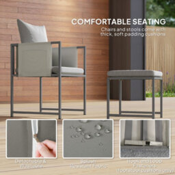 Outsunny 8 Seater Garden Dining Set, Cube Garden Furniture With Cushions - thumbnail 5