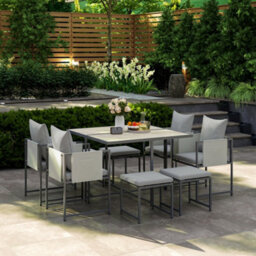 Outsunny 8 Seater Garden Dining Set, Cube Garden Furniture With Cushions - thumbnail 9