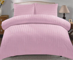 TheWhiteWater Limited Duvet Cover Set Seersucker Single/double/king/super King Bedding Set - Duvet Cover + Matching Pillowcase - Pink - thumbnail 3