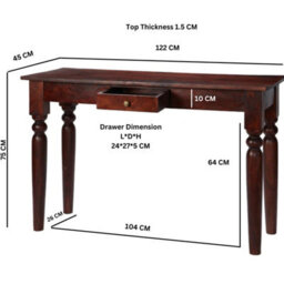 Wyld Haus Oxford Mahogany Mango Wood Console Table With 1 Drawer - thumbnail 4