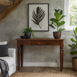 Wyld Haus Oxford Mahogany Mango Wood Console Table With 1 Drawer