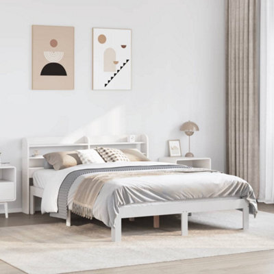 Berkfield Bed Frame With Headboard Without Mattress White 160X200 Cm - image 1