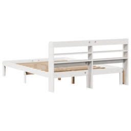 Berkfield Bed Frame With Headboard Without Mattress White 160X200 Cm - thumbnail 6