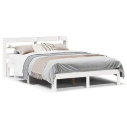 Berkfield Bed Frame With Headboard Without Mattress White 160X200 Cm - thumbnail 2