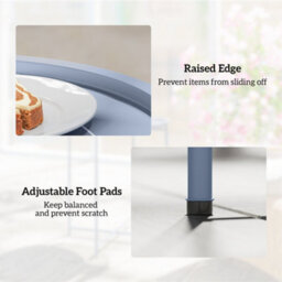 Outsunny 46Cm Round Garden Table Side Table With Removable Tray, Blue Grey - thumbnail 6