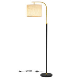 Ledrem Led Floor Lamp, Adjustable Height Standing Lamp With Fabric Lampshade For Living Room, 151-176 Cm, Matte Black - thumbnail 3