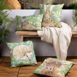 Evans Lichfield Grove Hedgehog Uv & Water Resistant Outdoor Polyester Filled Cushion - thumbnail 4