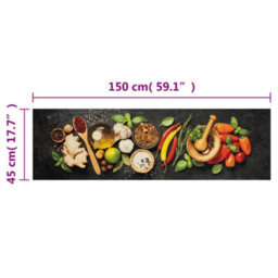 Berkfield Kitchen Rug Washable Spices 45X150 Cm Velvet - thumbnail 5