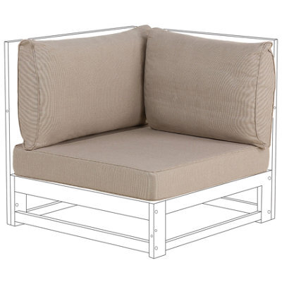 Beliani Outdoor Cushion Cover Set Timor Taupe - image 1