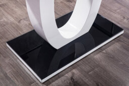 Modernique White Gloss Finish Black Tempered Glass Top Coffee Table - thumbnail 2