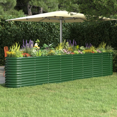 Walplus Garden Raised Bed Powder-Coated Steel 332X40X68 Cm Green - image 1