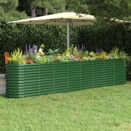 Walplus Garden Raised Bed Powder-Coated Steel 332X40X68 Cm Green