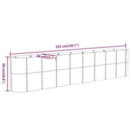 Walplus Garden Raised Bed Powder-Coated Steel 332X40X68 Cm Green - thumbnail 6