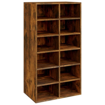 Berkfield Modern Shoe Rack Smoked Oak 54X34X100.5 Cm Engineered Wood - image 1