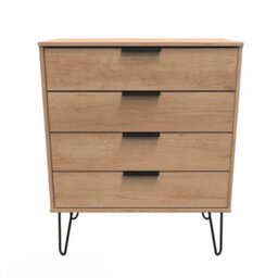 Osaka 4 Drawer Chest Of Drawers In Nebraska Oak (Ready Assembled) - thumbnail 2