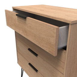 Osaka 4 Drawer Chest Of Drawers In Nebraska Oak (Ready Assembled) - thumbnail 6