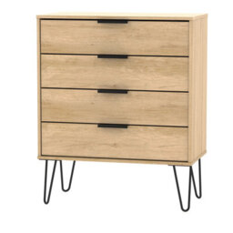 Osaka 4 Drawer Chest Of Drawers In Nebraska Oak (Ready Assembled) - thumbnail 7